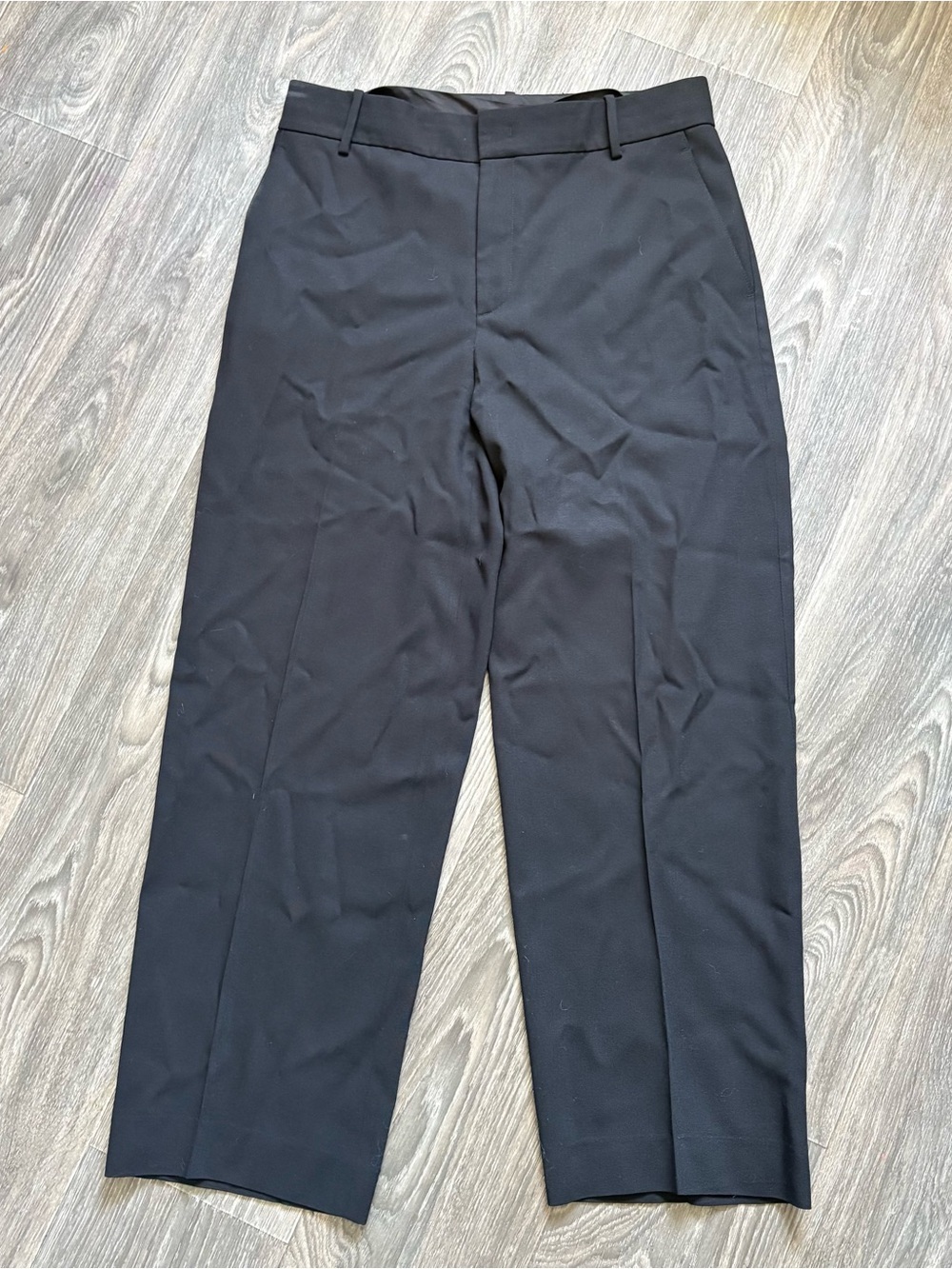 Vince wool blend black pleated high rise pants